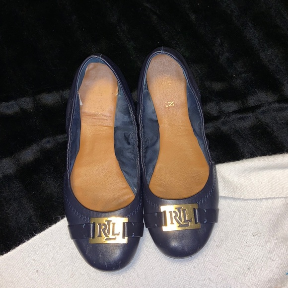 Ralph Lauren Ballet Flats Rl 8b Navy 